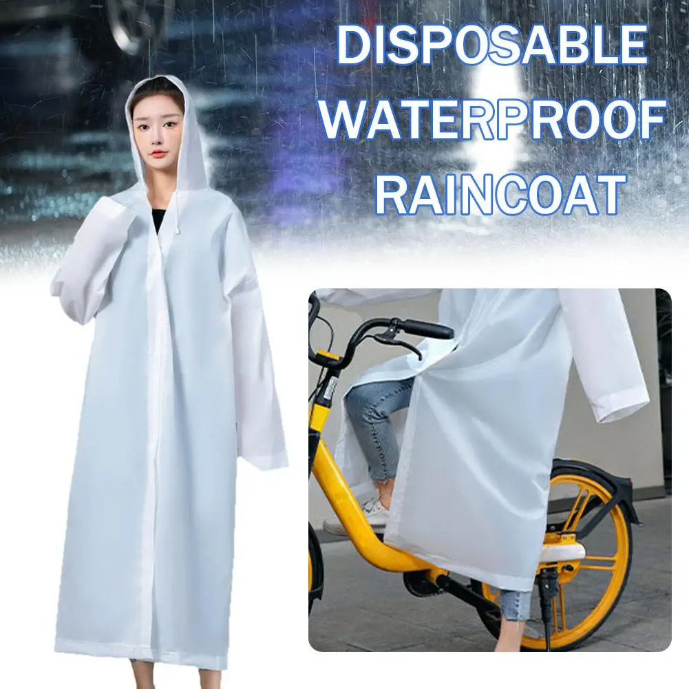 1pc Disposable Waterproof Raincoat Adult Universal Portable One-piece Travel Supplies Extended Rainwear Outdoor Raincoats