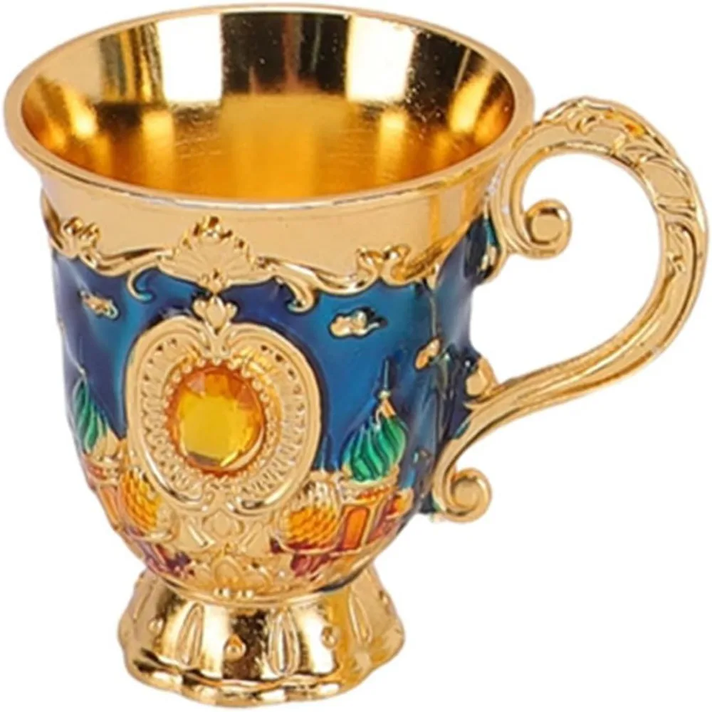 Shiny Crystal Tray Turkish Coffee Pot Set Zinc Alloy Vintage Vintage Coffee Cup Set Durable Tea Service Set Tea Serving