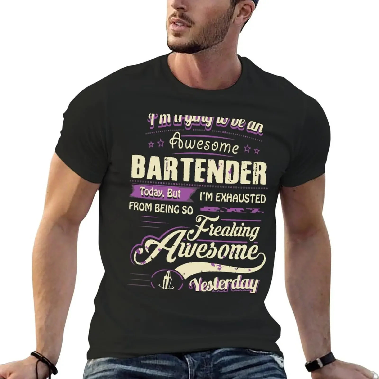 Bartender Stay tipsy T-Shirt topping customizeds anime tshirt mens graphic t-shirts funny