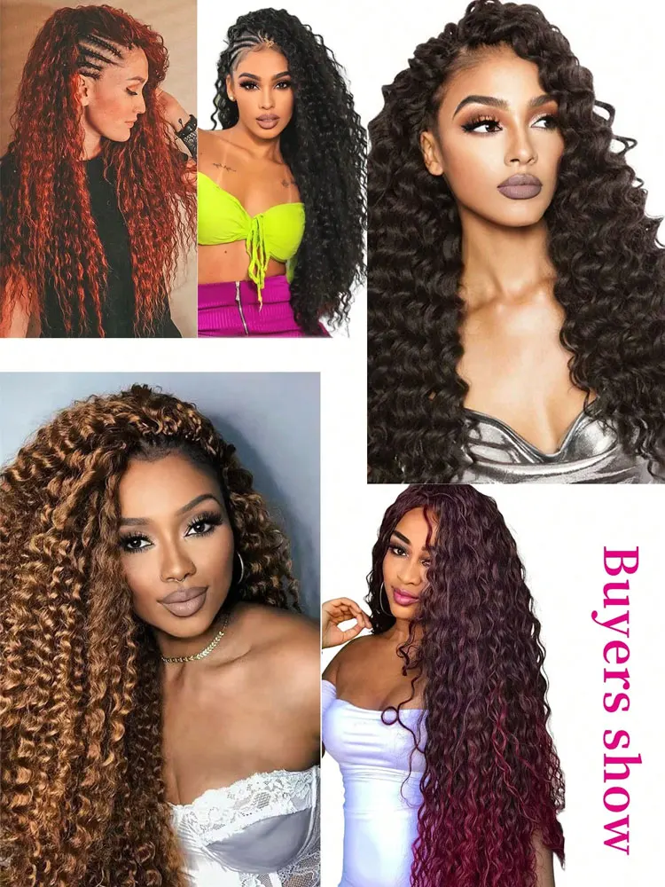 110 جرام 28 بوصة شعر بوهو مجعد للتضفير بدون عقدة 12A اللون الطبيعي موجة عميقة السائبة البوهيمي 2 حزم/حزمة 100% شعر بشري