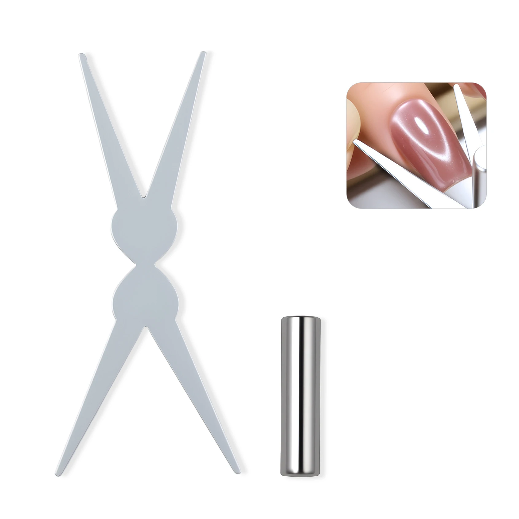 1 قطعة مزدوجة الرأس Y على شكل مسمار الفرنسية شكل قوي القط العين المغناطيس صفائح حديد مسمار الفن هلام البولندية المغناطيسي تأثير مانيكير أداة #6