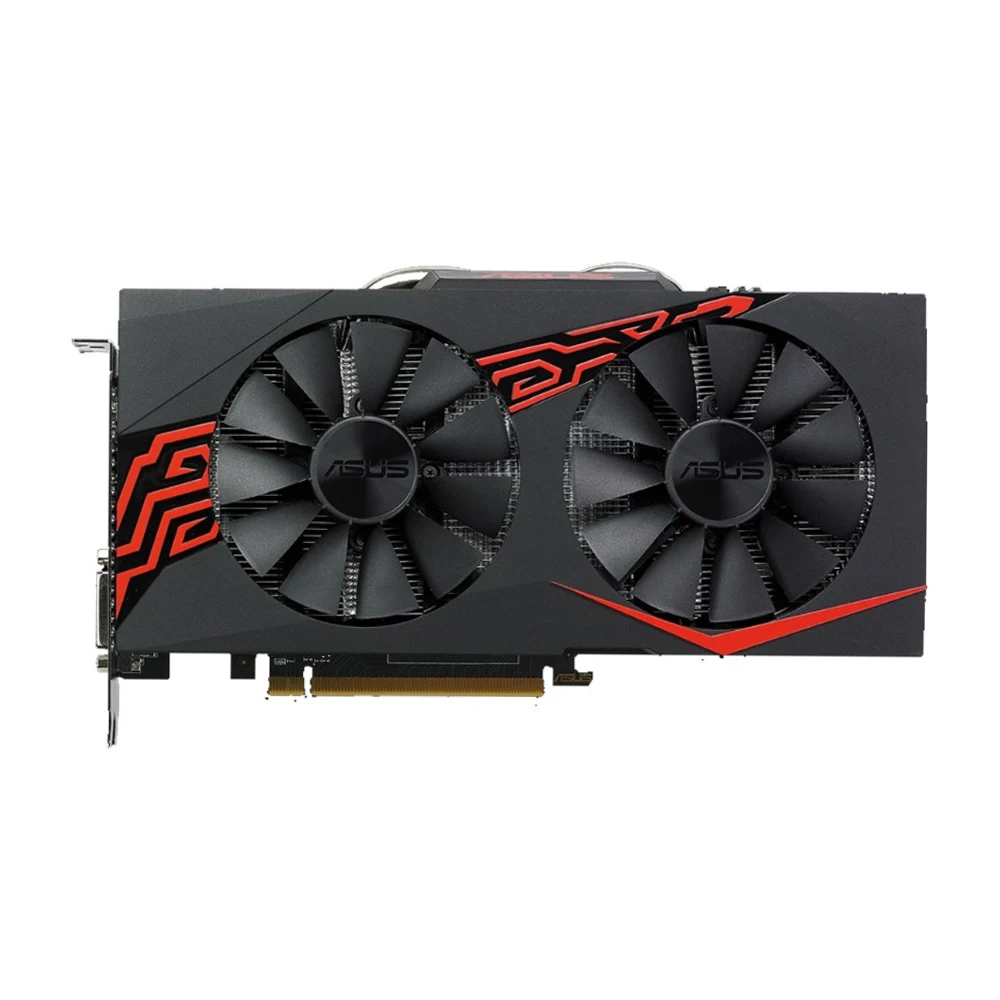 بطاقة رسومات ASUS AMD EX RX570 8G GDDR5 8GB 256bit 570، تبريد مزدوج المروحة، تصميم صامت، أداء عالي لألعاب الكمبيوتر/الفيديو