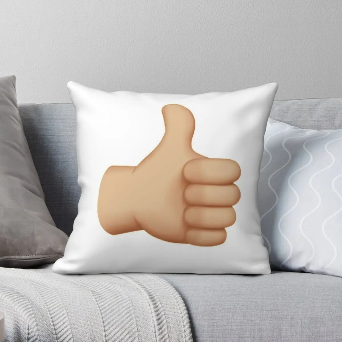 

Thumbs Up Pillowcase Polyester Linen Velvet Pattern Zip Decor Bed Cushion Cover