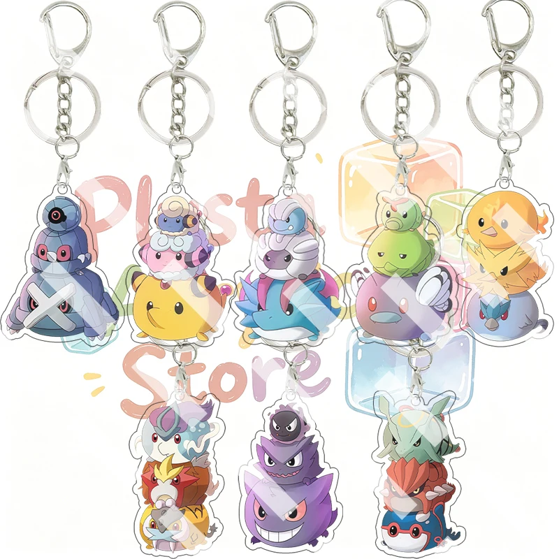Claydol Flaafy Gyarados Politoed Zapdos Suicune Entei Gengar Swampert Llavero de acrílico, Colgante para bolso de anime, Accesorio para llavero, Regalo