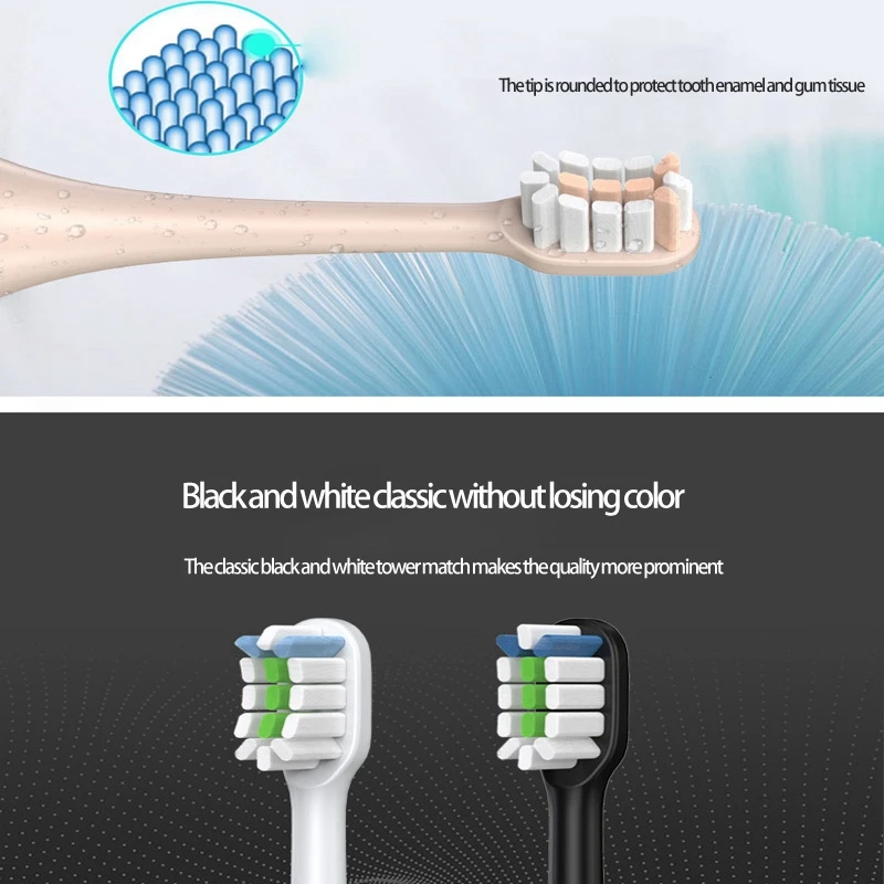 Têtes de rechange pour brosse à dents électrique V1bery/X3U bronch/ bery/X5, 4 pièces, noir