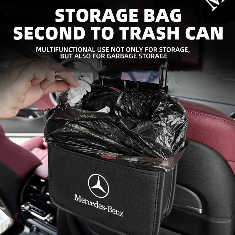 1PC Car Back Seat Storage Bag Multifunctional Hanging Organizer Stowing Tidying Accessorie for Mercedes Benz AMG GLC CLA GLA GLB