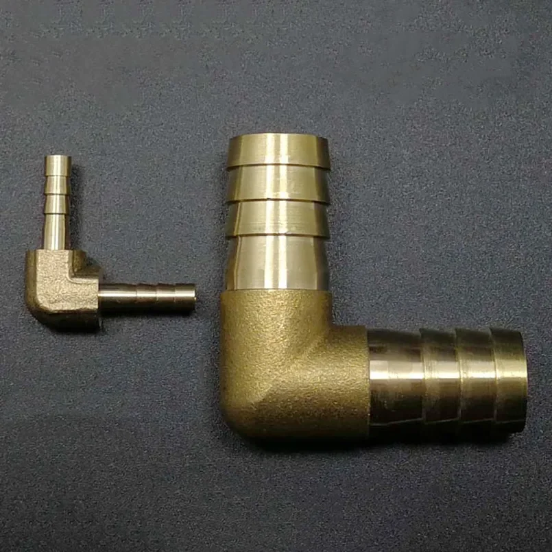 Mangueira de latão Barb Elbow Connector, 2 Way Pipe Fitting, Divisor de acoplador, 4mm, 5mm, 6mm, 8mm, 10mm, 12mm, 14mm, 16mm, 19mm