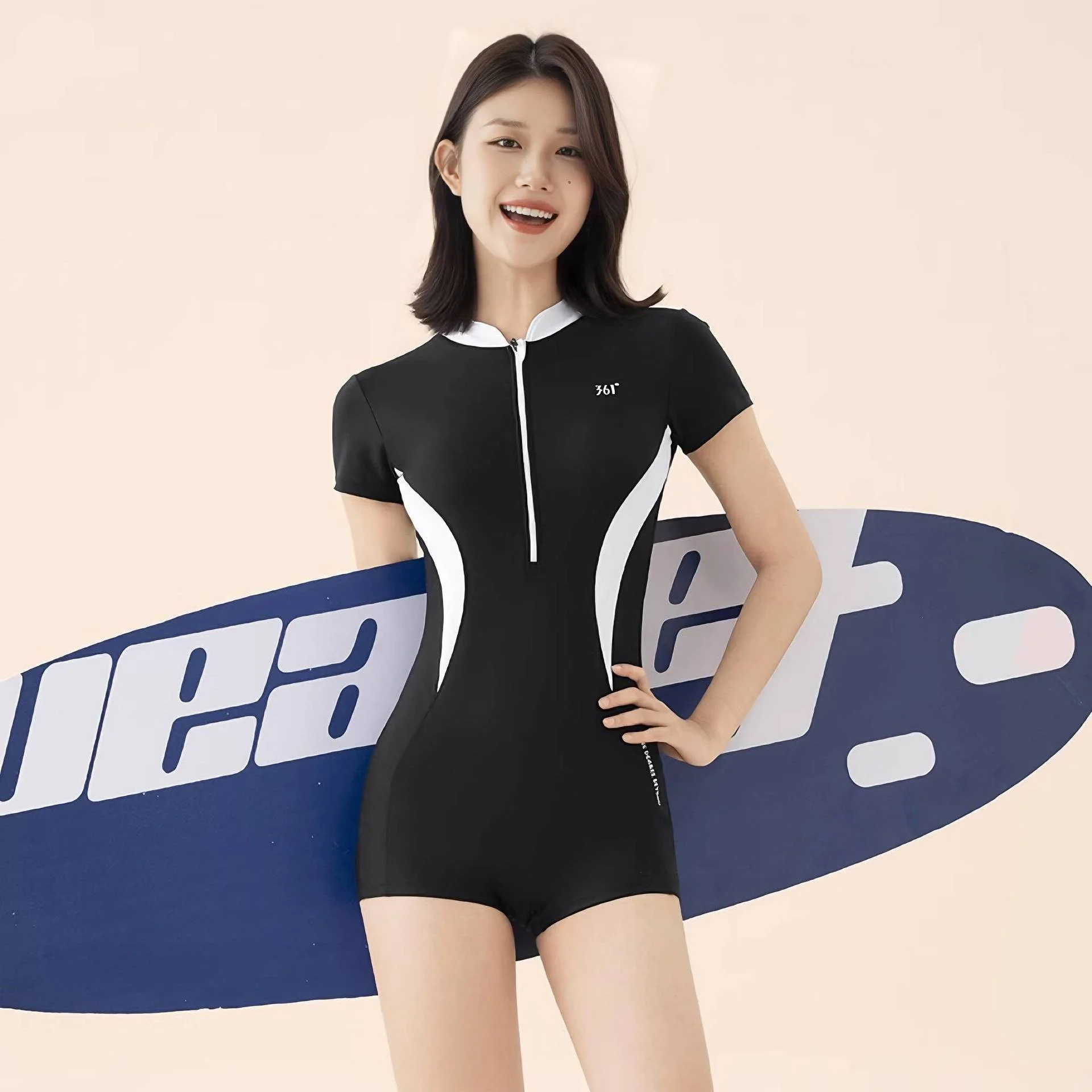 Women One Piece Competitive Outdoor WaterProof Bathing Push Up SwimSuit Professional Quick-Dry Nylon Beach Surfing Pad SwimWear