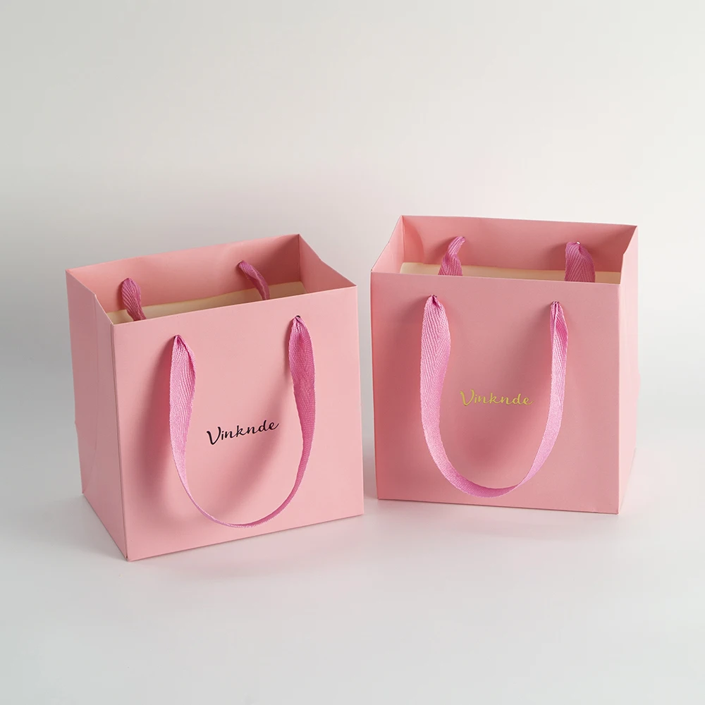 24 stuks bulktassen met linthandvatten en uw logo 15x15x15cm DIY gepersonaliseerde cadeautas voor zakelijke presentatie evenementfeest