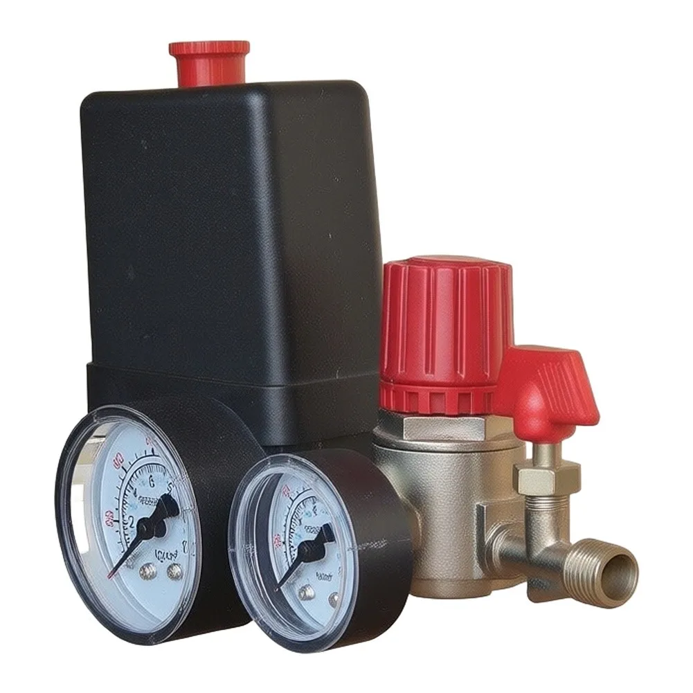 Air Compressor Pressure Switch Regulator Gauges 90-120PSI Control Valve Regulator With Gauges Fittings Pneumatic Accessories