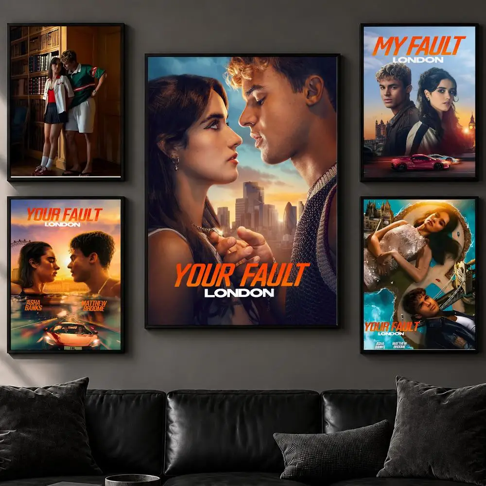 Movie Y-Your Fault LondonS Poster Art  Self-Adhesive No Glue Residue Wall Decor for Bedroom Living Room