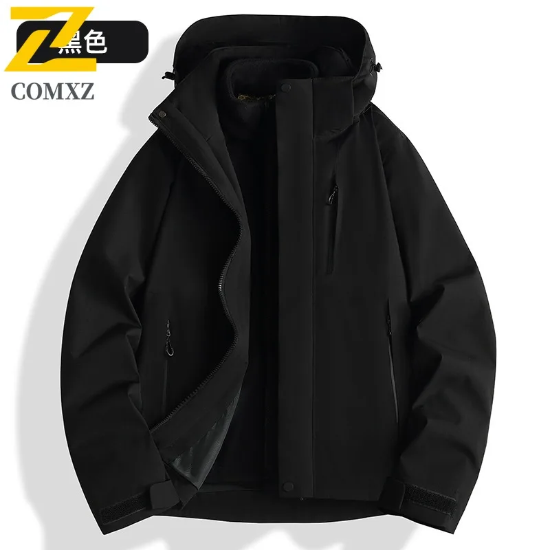 COMXZ Outdoor Mountaineering Jacket for Men Comfort Windproof Warm Parka Casual Street Style Cold Resistant Autumn Winter Coats