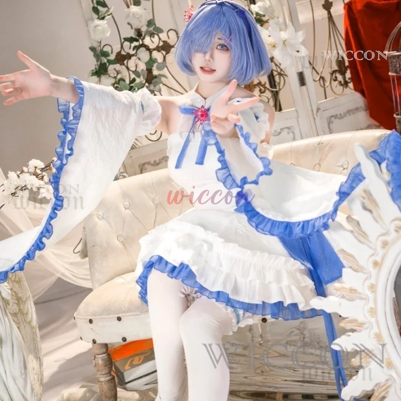 

Rem Cosplay Costume Lovely Dress Cosplay Costume RE: ZERO Life In Another World Girl Comic-con Party Role Play Clothing Outfit