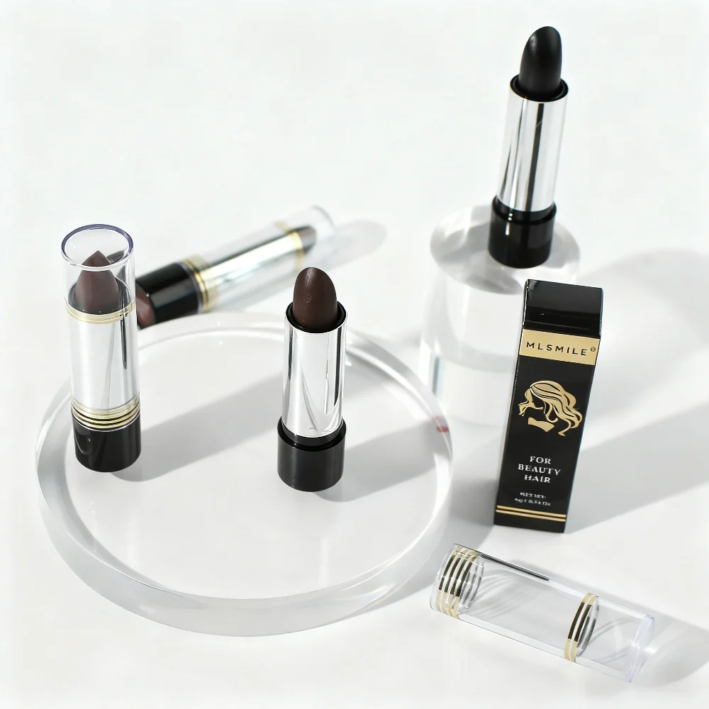 

Black and Brown One-off Temporary Hair Coloring Covered White Hairs Hairline Disposable Lipstick Hair Dye Stick Smear Type Dye