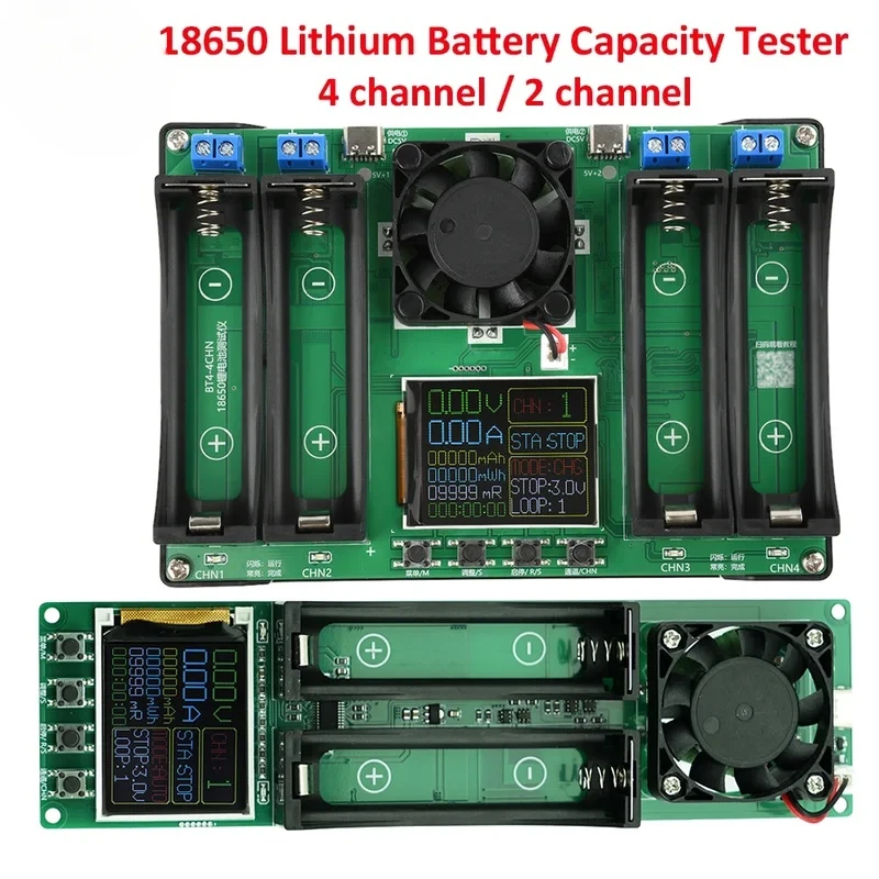 Testador de capacidade de bateria de lítio 18650, testador de resistência interna mah mwh, módulo de carregamento e descarga automática, detector de energia
