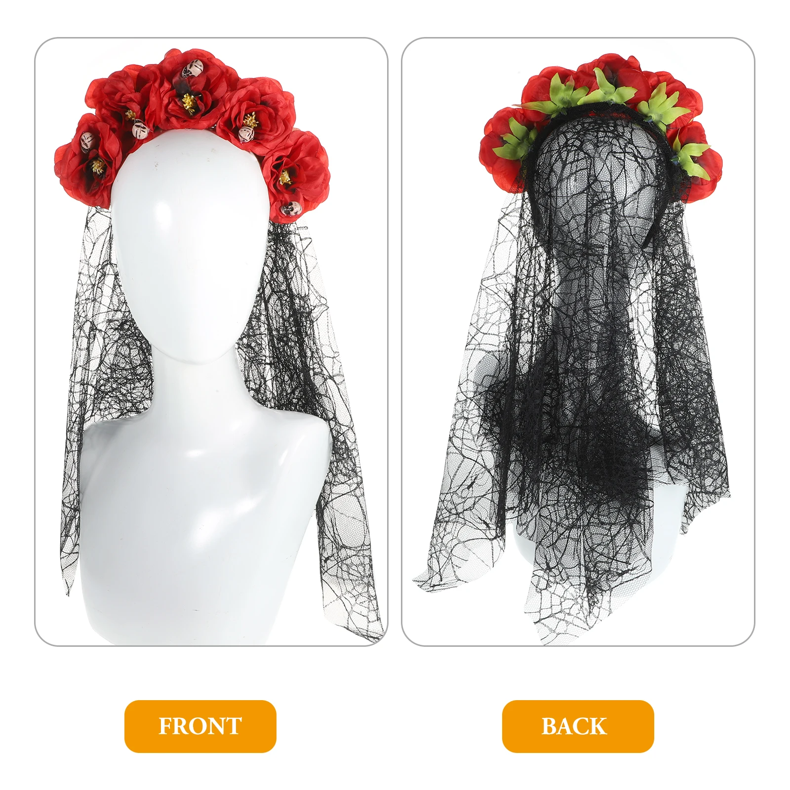 

Gothic Headband Veil Lightweight Comfortable Costume Accessory Day of the Dead Halloween Cosplay Women Masquerade Party Goth