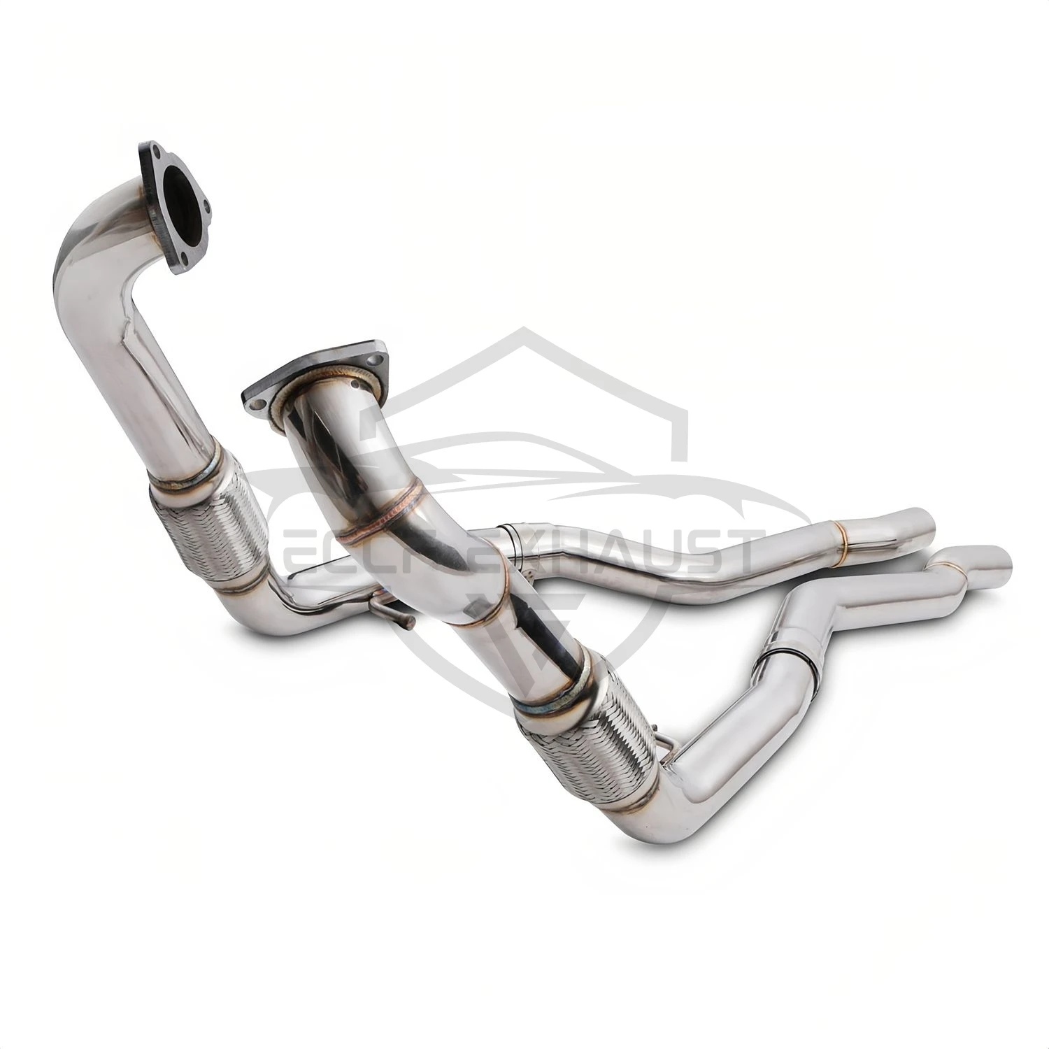 الأنابيب الأمامية الرياضية المصنوعة من الفولاذ المقاوم للصدأ لأودي S4 S5 B9 لطيفة Collectr صوت العادم العدواني ترقية أداء التدفق العالي