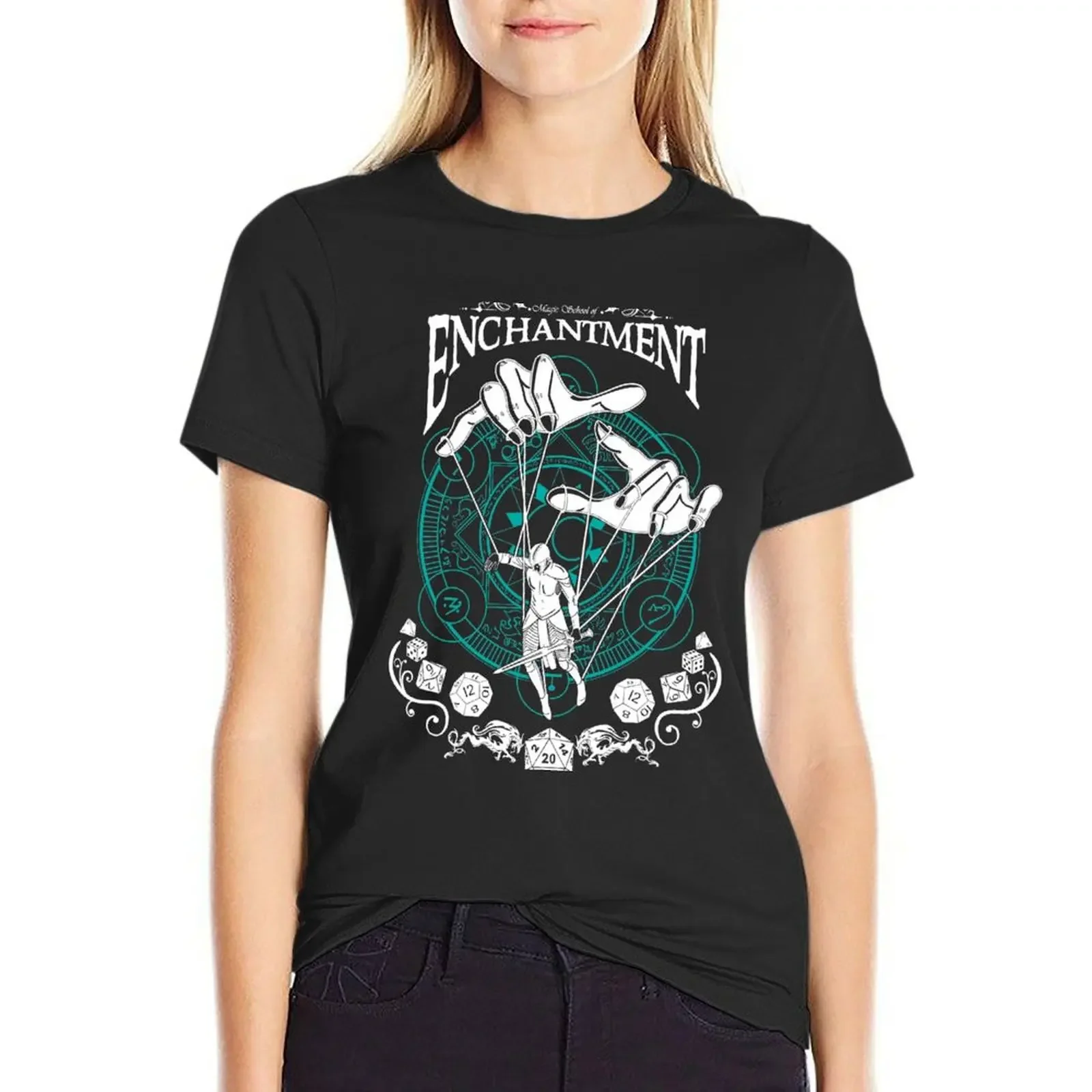 

Enchantment - RPG Magic School Series : White T-Shirt heavyweights kawaii clothes tops cotton t shirts Women
