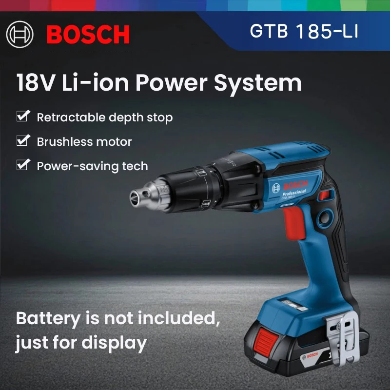 Bosch GTB 185-LI Depth Setting Screwdriver 18V Power Rotaty Tool Adjustable Depth Stop High Torque for Precision Fastening