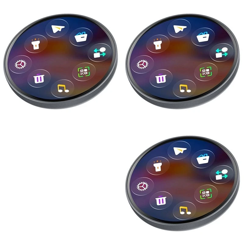 3X Smart Digital Badge Dynamic Electronic Display Outdoors Pendant Fashionable Electronic Badge Digital Show Screen Grey