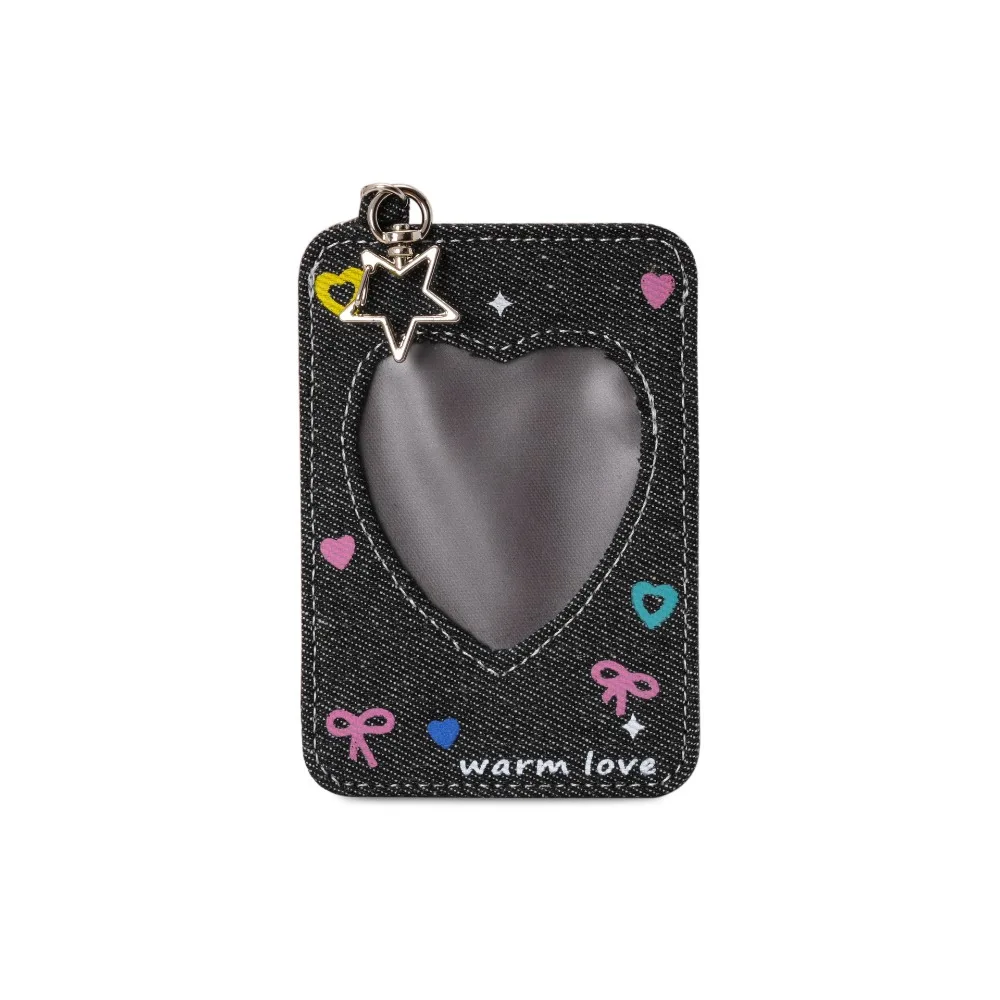 Модный Y2k джинсовый держатель для карт со звездой, брелок для ключей, рюкзак, подвесная сумка для хранения карт, чехол для карт в форме сердца, держатели для удостоверений личности для девочек