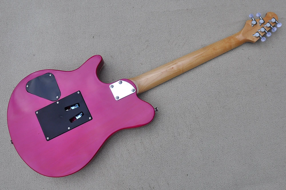 6 Strings Pink Electric Guitar with Tremolo Bridge,Maple Fretboard,Humbuckers Pickups