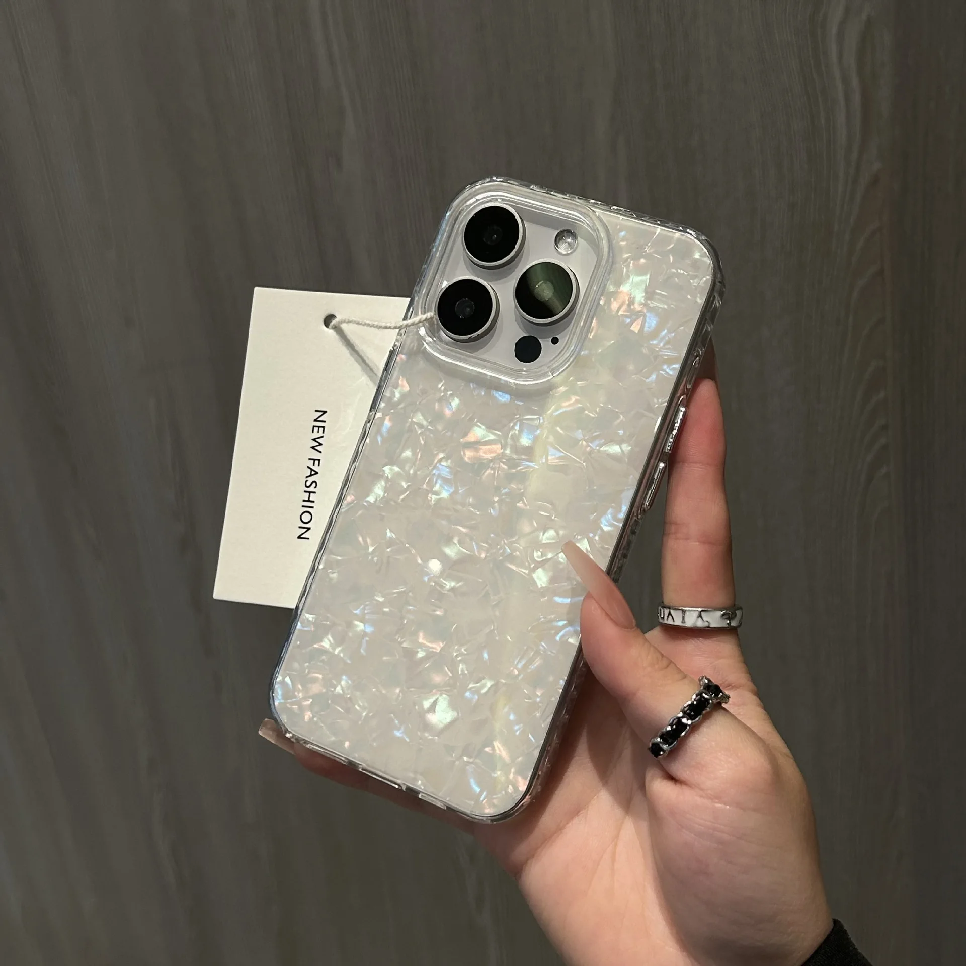 Luxury Glitter Dreamy Conch Shell Phone Case For iPhone 16 15 14 Plus 13 12 11 Pro Max Laser Marble Shiny Clear Bumper Cover image 5