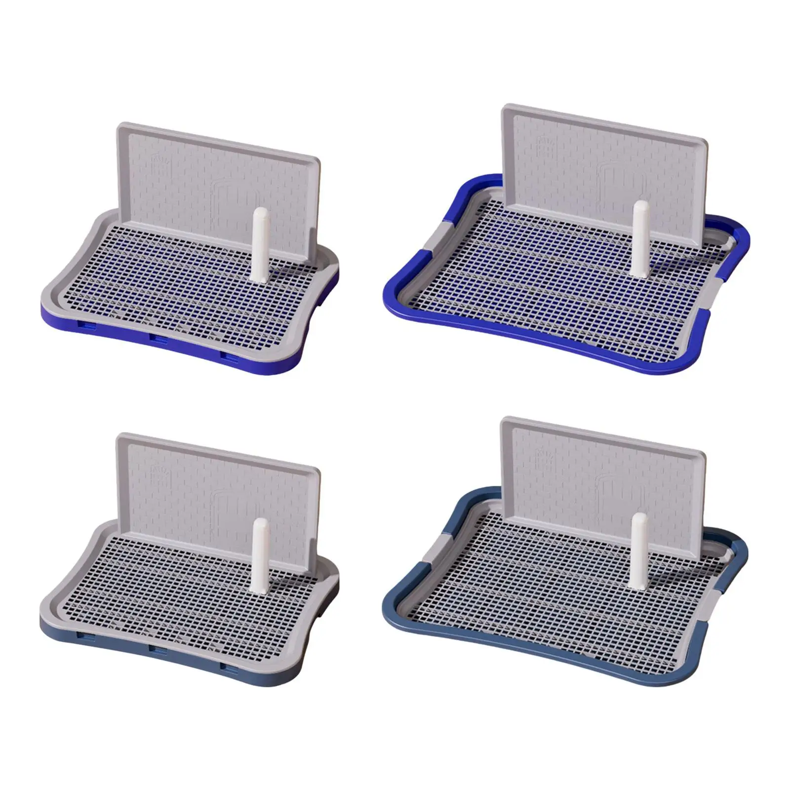 

Dog Toilet with Protection Wall Easy Cleaning Indoor Dog Potty Tray Removable Post for Rabbit Condos Indoor Kitten Indoor Cats