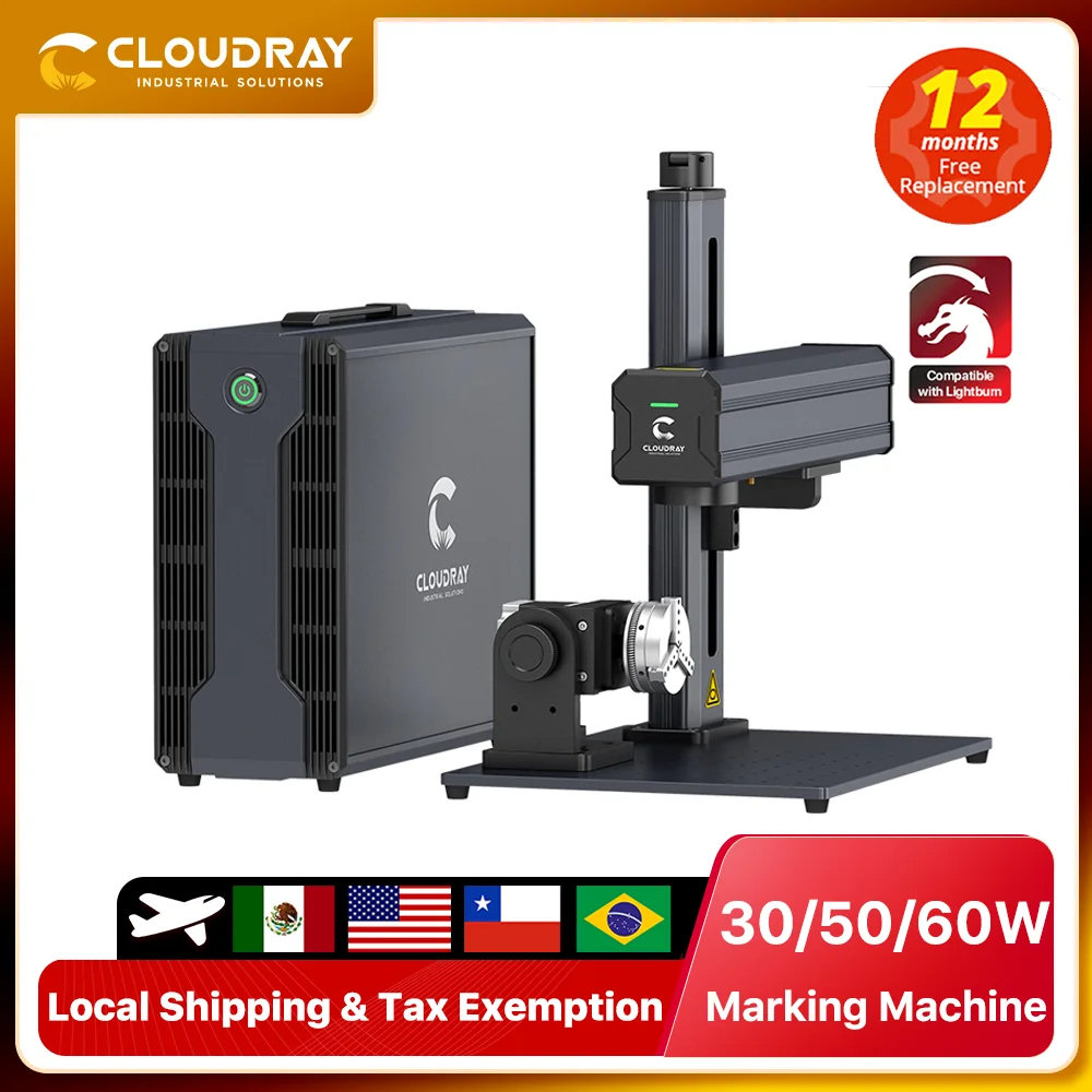 Cloudray 30 واط 50 واط 60 واط آلة التعليم بليزر الألياف Raycus MAX JPT لقطع المجوهرات الذهب والفضة الفولاذ المقاوم للصدأ النحاس الألومنيوم