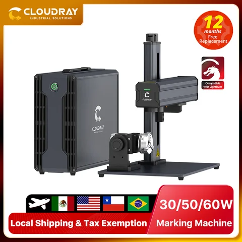 Cloudray 30W 50W 60W Macchina per marcatura laser a fibra Raycus MAX JPT per il taglio di gioielli Oro Argento Acciaio inossidabile Rame Alluminio