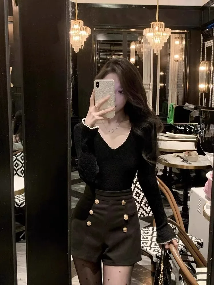 

Свитера Джемперы Пуловеры Женские Kawaii Салат с блестками Ночной клуб Вечеринка Гала Многоцветный Вечер Блестящие Блестящие Гламурные Спортивные