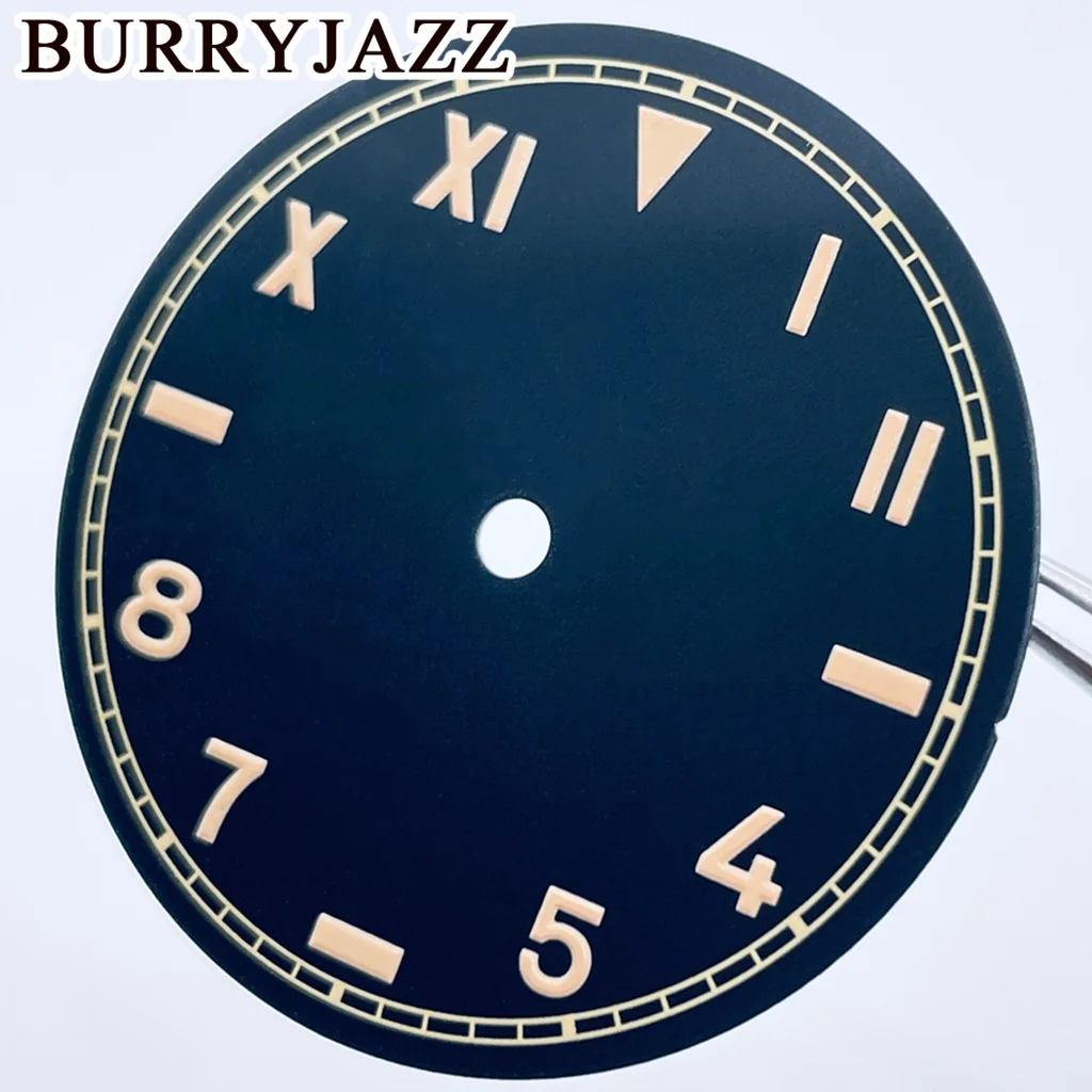 BURRYJAZZ 28.5mm No Logo NH35 NH36 NH38 NH39 ETA2824 2836 Miyota 8215 8200 Diver Watch Dial Green Luminous Watch Faces