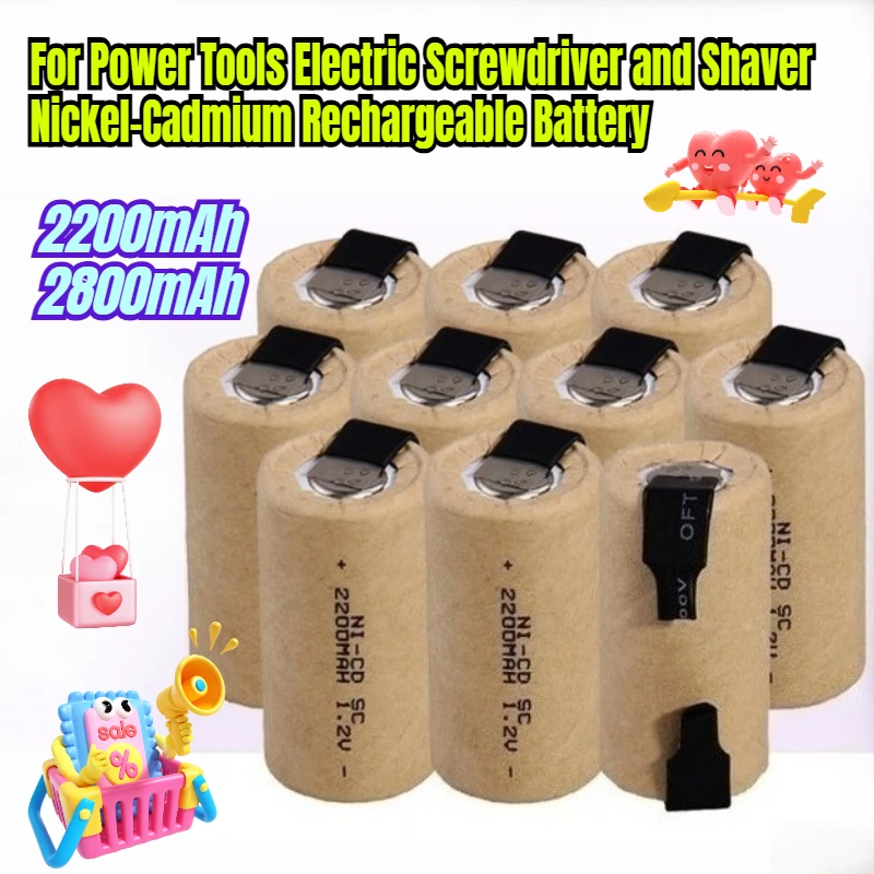

1.2V 2200/2800mAh for Power Tools Electric Screwdriver and Shaver Nickel-Cadmium Rechargeable Battery