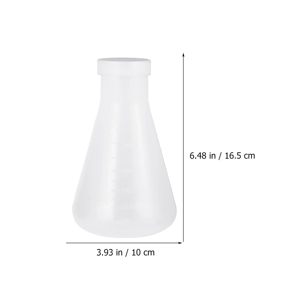 

6Pcs Plastic Conical Flask Science Set for Student Laboratory Experiment Clear Scale Thickened Chemical Storage