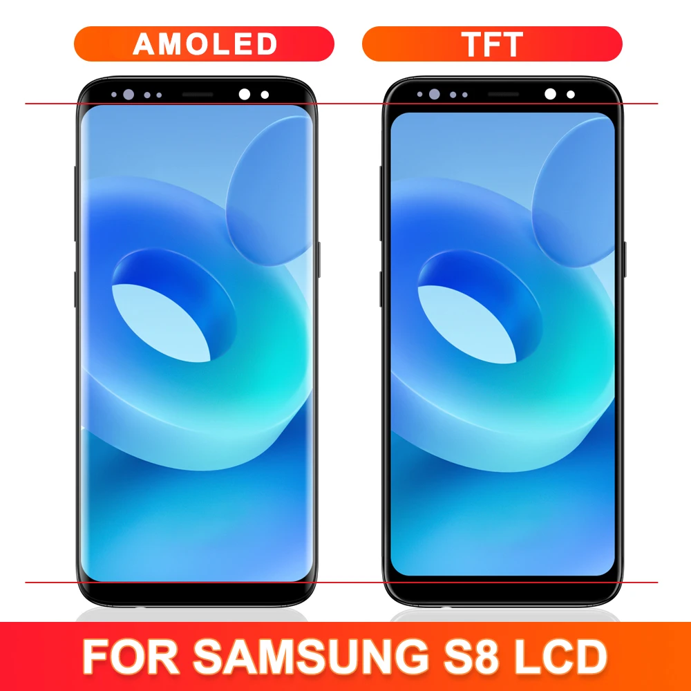 100% Tested New TFT S8 LCD For Samsung S8 Display G950 G950F SM-G950FD For Samsung S8 display Touch Screen Digitizer with Frame