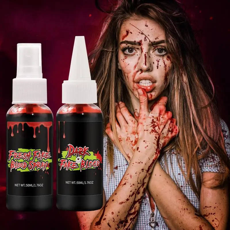 100ml Fake Blood Spray Halloween Party Bleeding Makeup Zombie Horror Vampire Hematopoietic Props Halloween Decoration