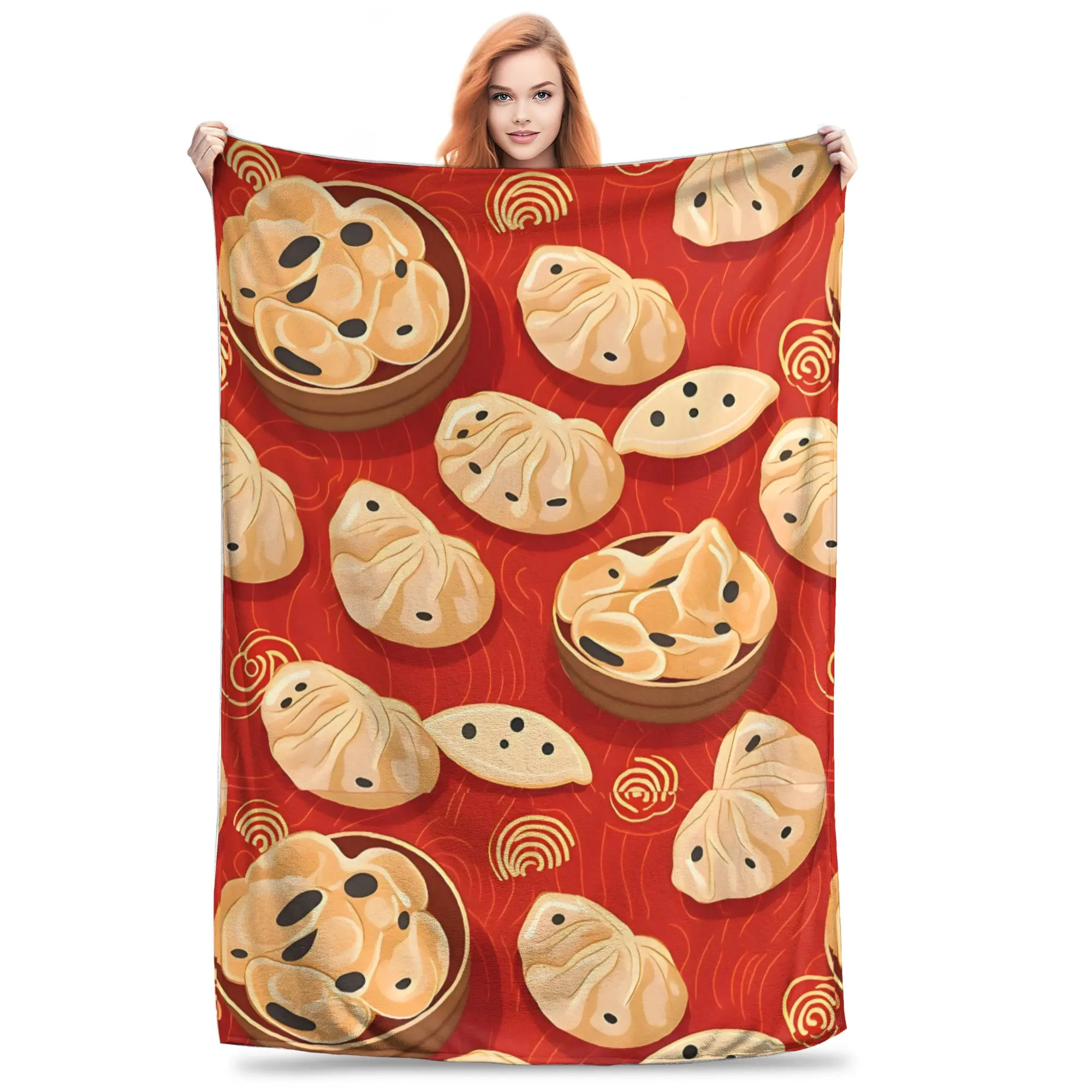 1PC Dumpling With A Savory Filling  Blanket Throw Super Cosy Plush Living Room Sofa