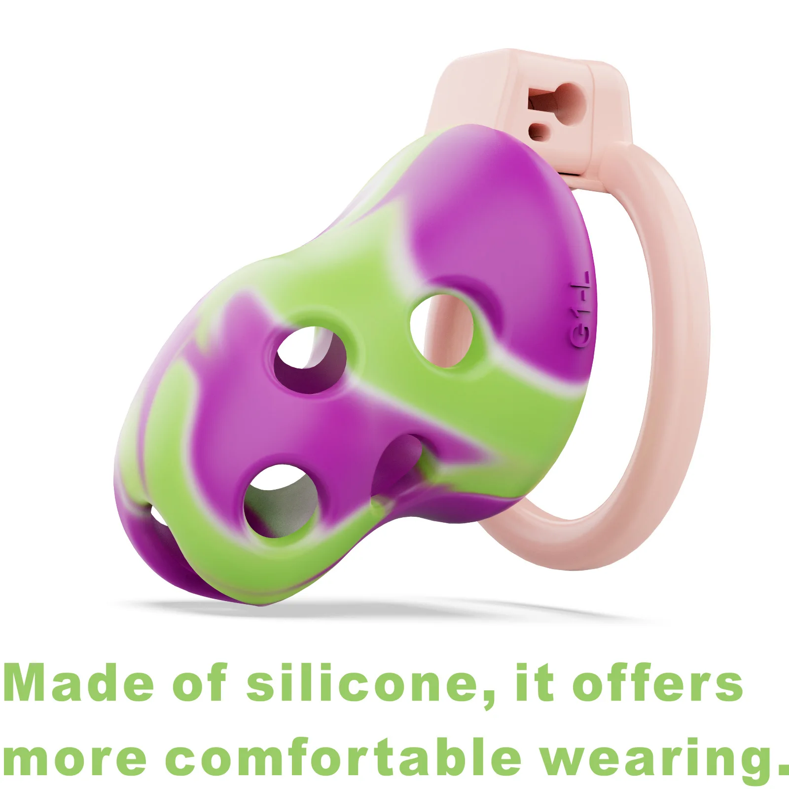 Chastity Lock with Silicone Spikes adult sex toys, CB lock rings, masturbation， suitable for SM and crossdressing groups.FLR Gay view 4