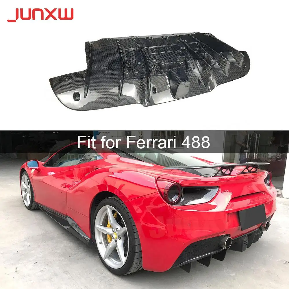 

Dry Carbon Fiber Rear Bumper Lip Diffuser Spoiler for Ferrari 488 2015 - 2018 FRP Car Styling