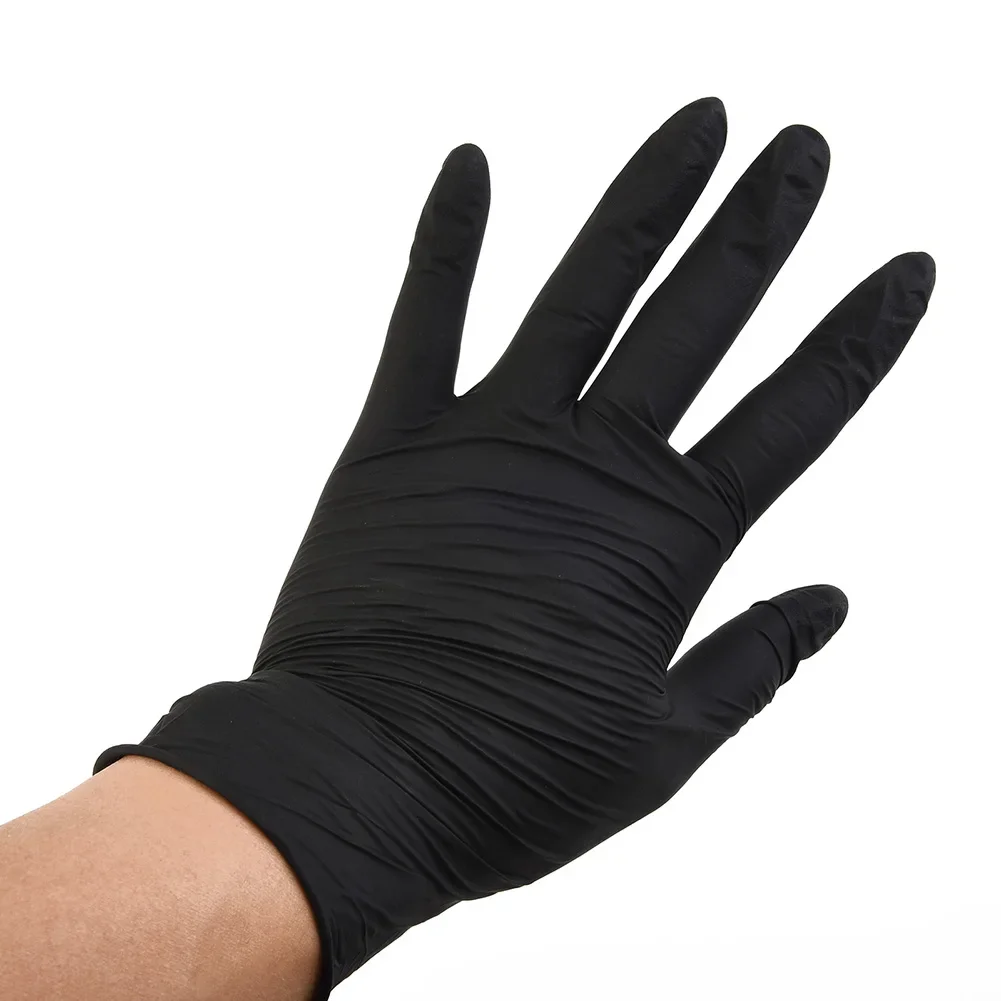 20Pcs BBlack Nitrile Gloves Kitchen Disposable Protective Gloves Waterproof Kitchen Household Garden Cleaning Gloves S/M/L