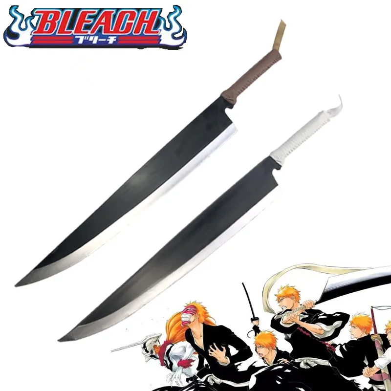 105cm  Sword Kurosaki Ichigo Sword Sky Lock Moon Knife Zanpakutou Ninja Katana Knife Sword Weapon Props Safety PU Toy