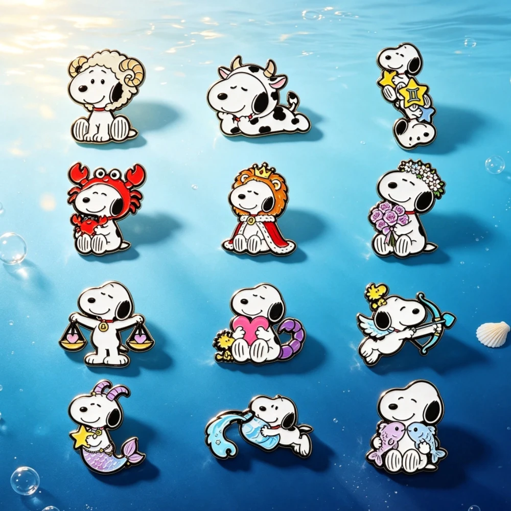 12-teiliges Set mit niedlichen Emaille-Ansteckern im Cartoon-Stil mit Tiermotiven, Tierabzeichen, Broschen für Rucksack, Jacke, als Geschenk für Fans – Detail 3
