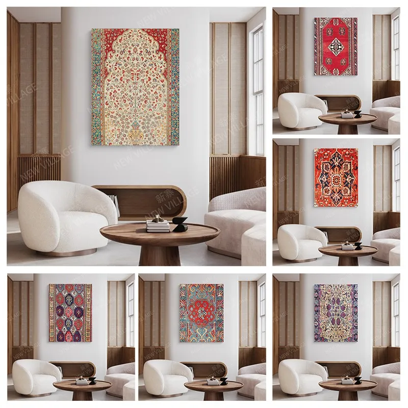 Autumn posters wall art vintage home aesthetic living room Decorative paintings pictures nordic interior canvas painting Morocco