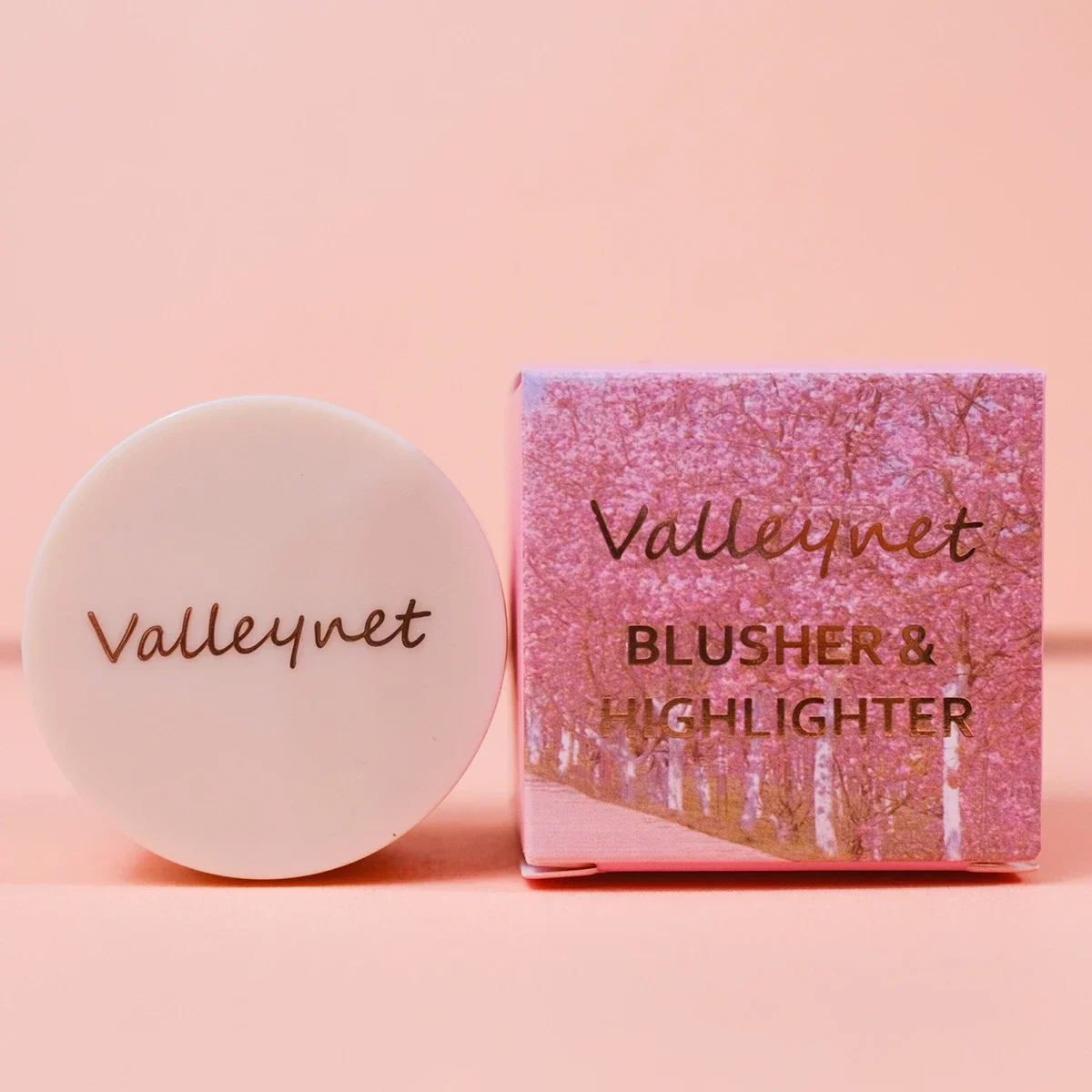 Valleynet Paleta de blush com iluminador fosco 3 em 1, sombra brilhante perolada, maquiagem facial multifuncional, cosméticos para mulheres