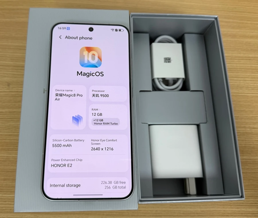 Honor Magic8 Pro Air Mobile Phone 6.31'' OLED 120Hz Screen 5500mAh Battery