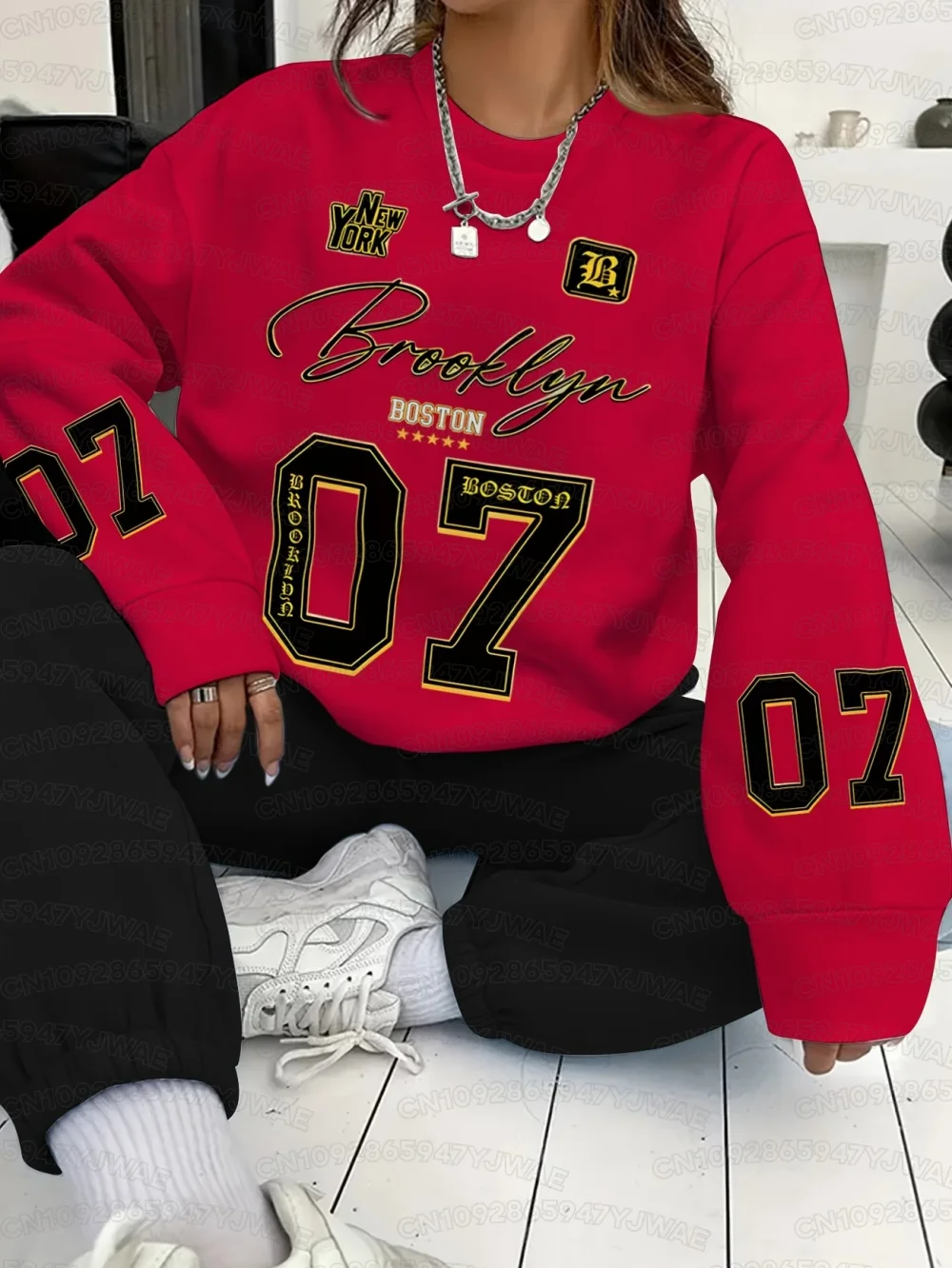 Damen-Sweatshirt New York Brooklyn Grafik Herren Unisex Pullover Hip Hop Herren Hoodie Tops Langarm-Pullover – Detail 6