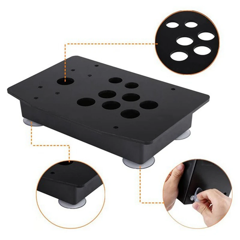 DIY Black Arcade Joystick Replacement Acrylic Panel Case Handle Arcade Game Kit Sturdy Construction Easy To Install