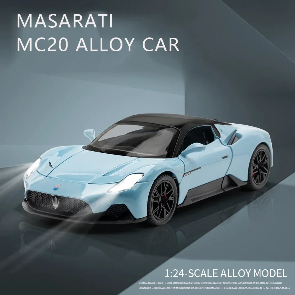 1:24 simulación Maserati MC20 SPORT coches de aleación de juguete vehículos fundidos modelo de Metal decoración de coche para niños regalo de Navidad juguete para niños