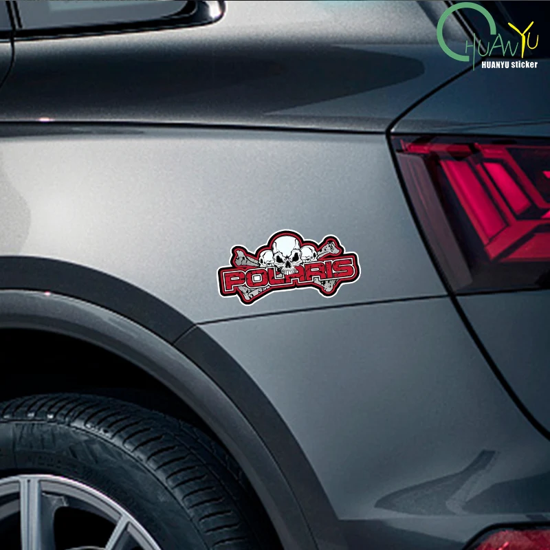 For Polaris Skull Decal Sunscreen Car Sticker Creativite Bumper Motorcycle Waterproof Vinyl Car Wrap - view 5