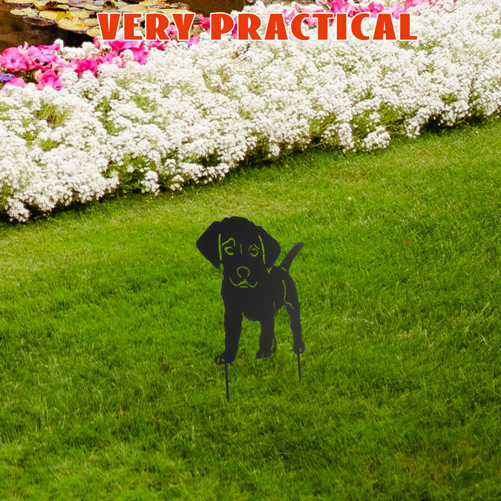 

1 шт., винтажный стиль, статуя щенка, украшение для сада, прочный железный цветок, декоративный газон, украшение для сада на открытом воздухе